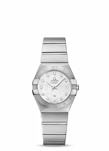 Omega Constellation Quartz 27 Brushed Stainless Steel / White MOP 123.10.27.60.55.003 (12310276055003)